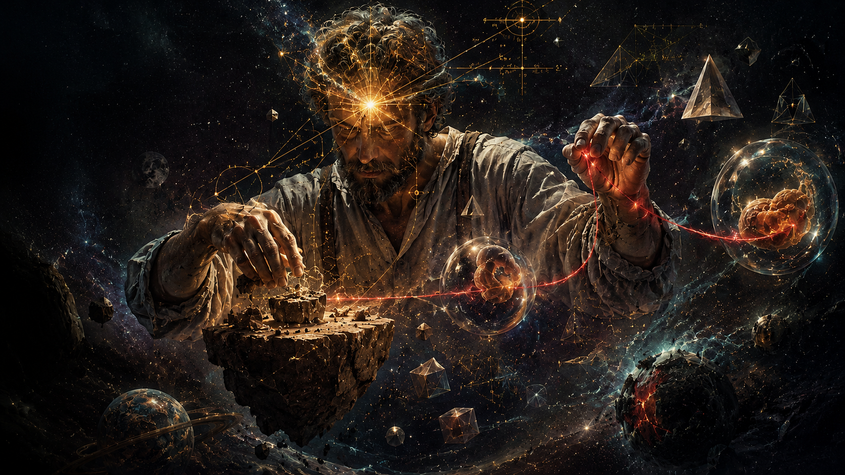 El Ego Trascendental explorando el Cosmos y produciendo, que no creando, realidades.